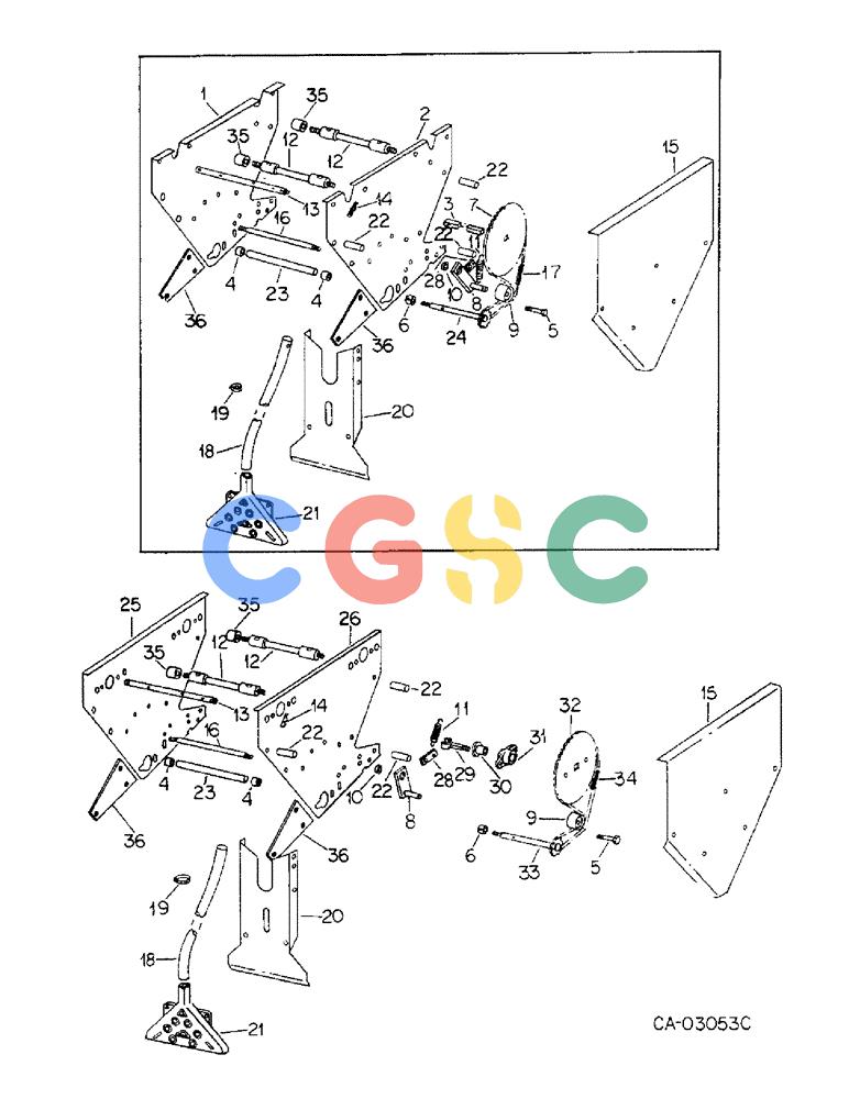 凯斯零件查询(DRY) - FERTILIZER UNIT (4-ROW) - 1966 (1/66-12/88) (A-183) - DRY FERTILIZERS, DRIVE UNIT AND MOUNTING, FOR HERBICIDE Case Agriculture