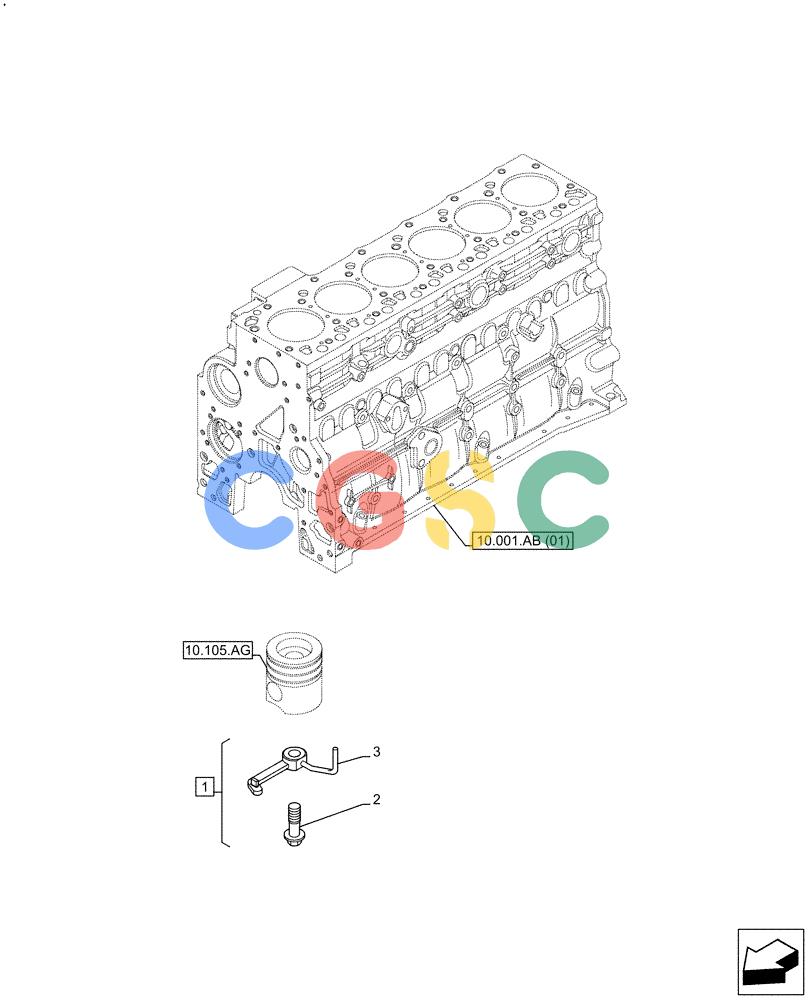 神钢零件查询(F4HFE613Y B005) - ENGINE 5801843797 - 47637345 TIER4 B (3/14-) (10.304.AR) - PISTON COOLING Kobelco