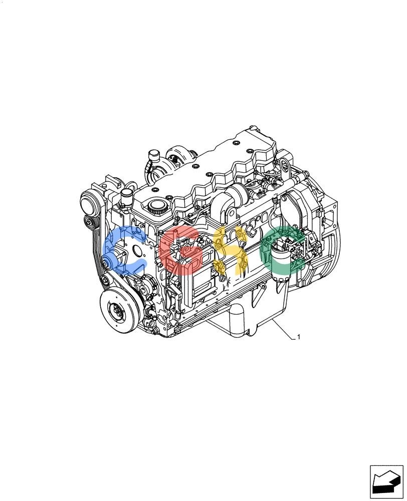 神钢零件查询(F4HFE613Y B005) - ENGINE 5801843797 - 47637345 TIER4 B (3/14-) (10.001.AD) - ENGINE Kobelco