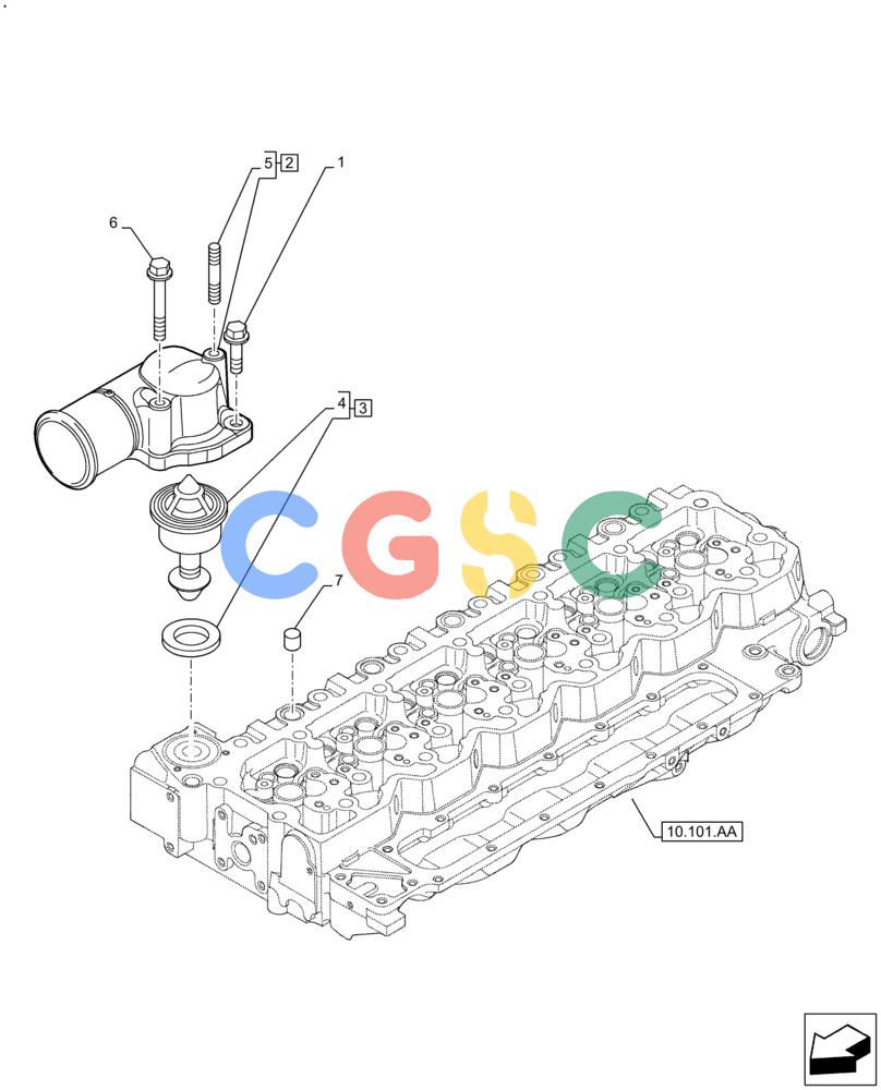 神钢零件查询(F4HFE6133 B003) - ENGINE 5801843802 - 47637346 TIER4 B (1/13-) (10.400.BC) - COOLANT THERMOSTAT Kobelco