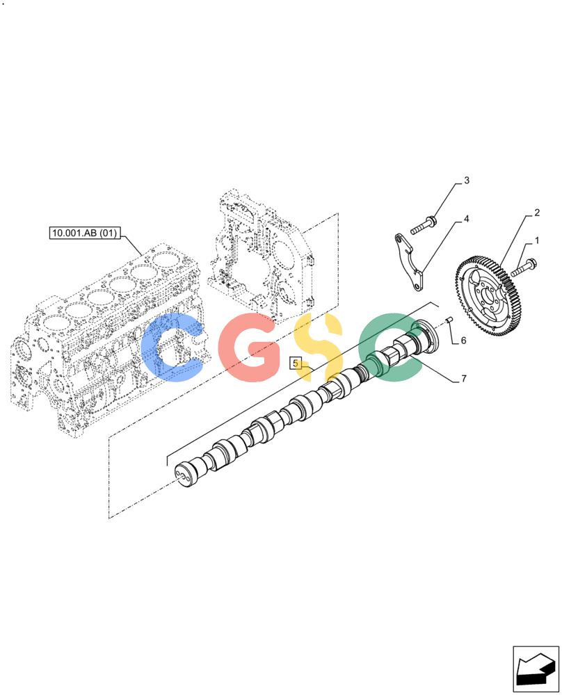 神钢零件查询(F4HFE613Y B005) - ENGINE 5801843797 - 47637345 TIER4 B (3/14-) (10.106.AA) - CAMSHAFT Kobelco
