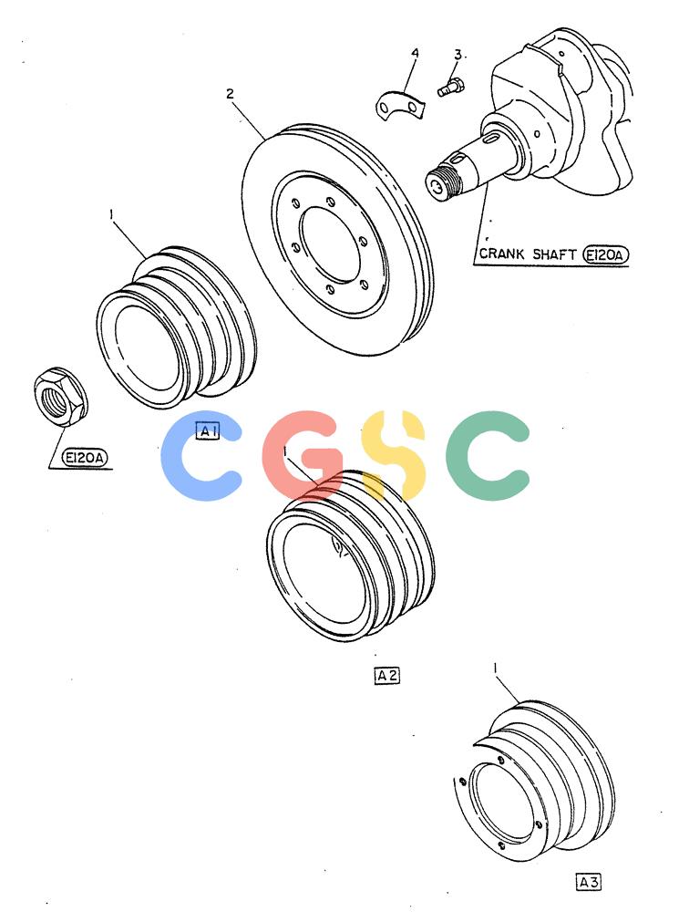 神钢零件查询(FD6(T)14) - NISSAN DIESEL ENGINE ASN 050001 - LK400 & LK500A (1/06-12/06) (02-002[01]) - PULLEY CRANK Kobelco