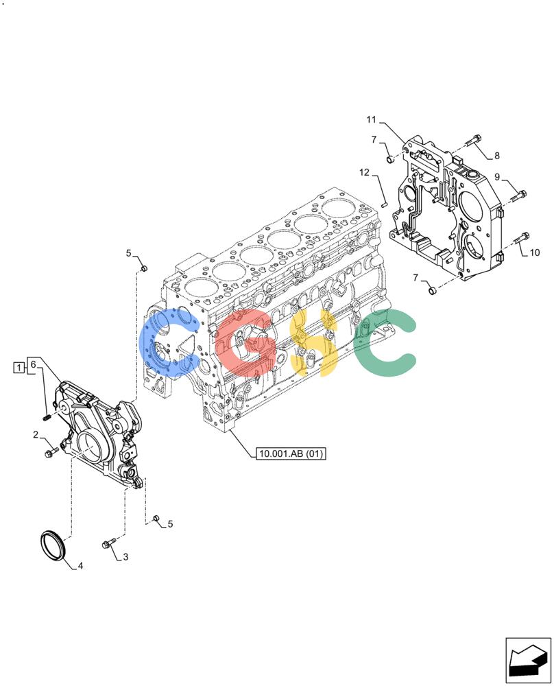 神钢零件查询(F4HFE613Y B005) - ENGINE 5801843797 - 47637345 TIER4 B (3/14-) (10.102.AK) - ENGINE BLOCK COVER Kobelco