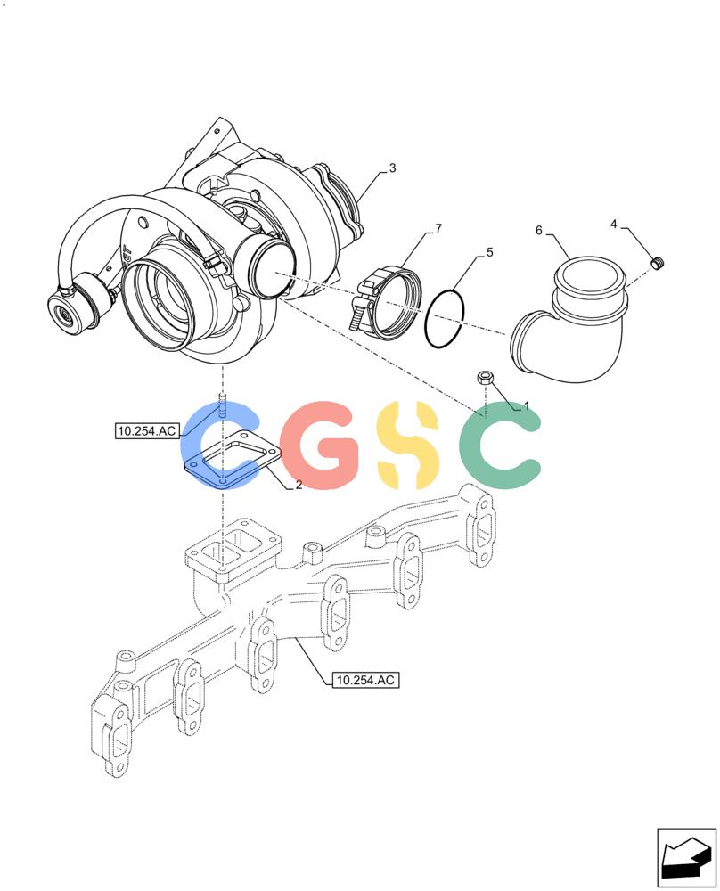 神钢零件查询(F4HFE6133 B003) - ENGINE 5801843802 - 47637346 TIER4 B (1/13-) (10.250.AC) - TURBOCHARGER Kobelco