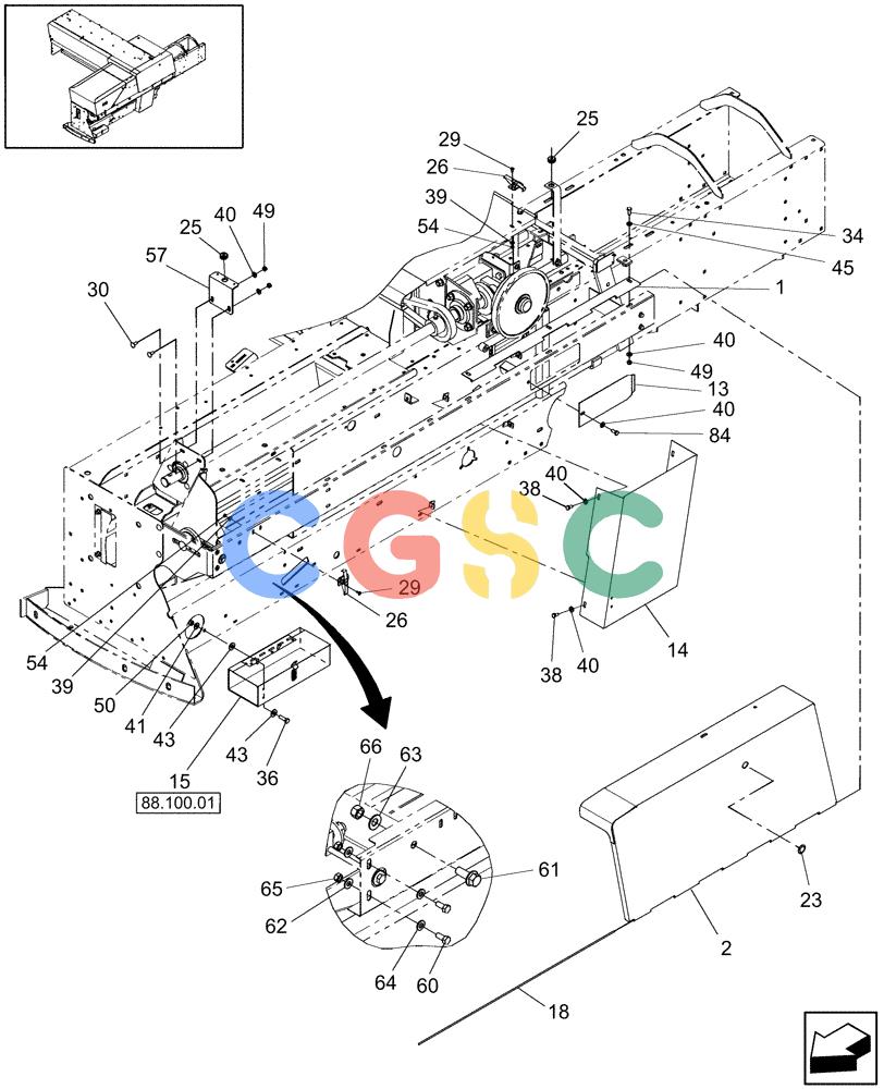 凯斯零件查询(SB521) - SMALL SQUARE BALER (8/08-12/15) (90.105.06) - SHIELDS, LH Case Agriculture