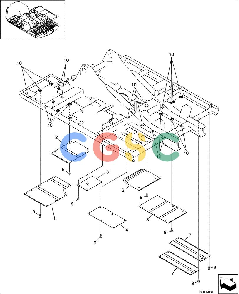 纽荷兰零件查询(EH160) - CRAWLER EXCAVATOR (9/03-) (09 -04[00]) - TURNTABLE - ACCESS COVERS New Holland Constructuion