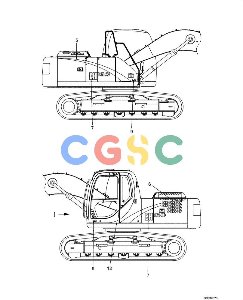 纽荷兰零件查询(EH160) - CRAWLER EXCAVATOR (9/03-) (09 -64[00]) - DECALS - FRAME (POSITION) New Holland Constructuion