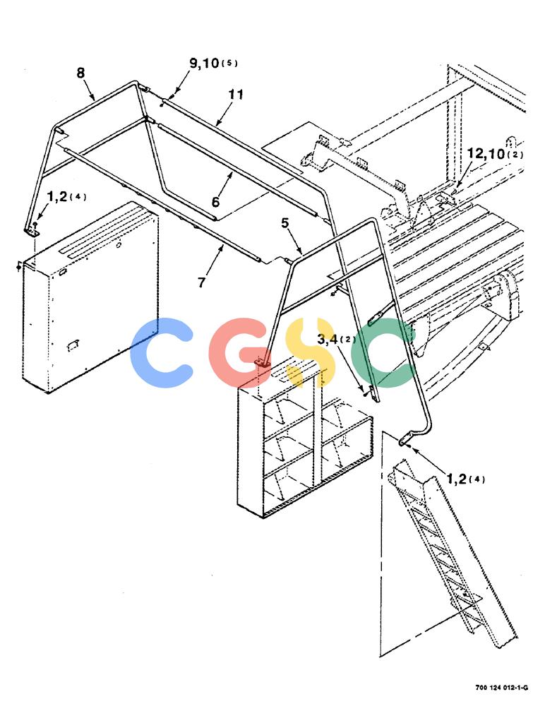 凯斯零件查询(8580) - CASE IH LARGE RECTANGULAR BALER (1/88-12/98) (07-16) - HAND RAIL ASSEMBLY Case Agriculture