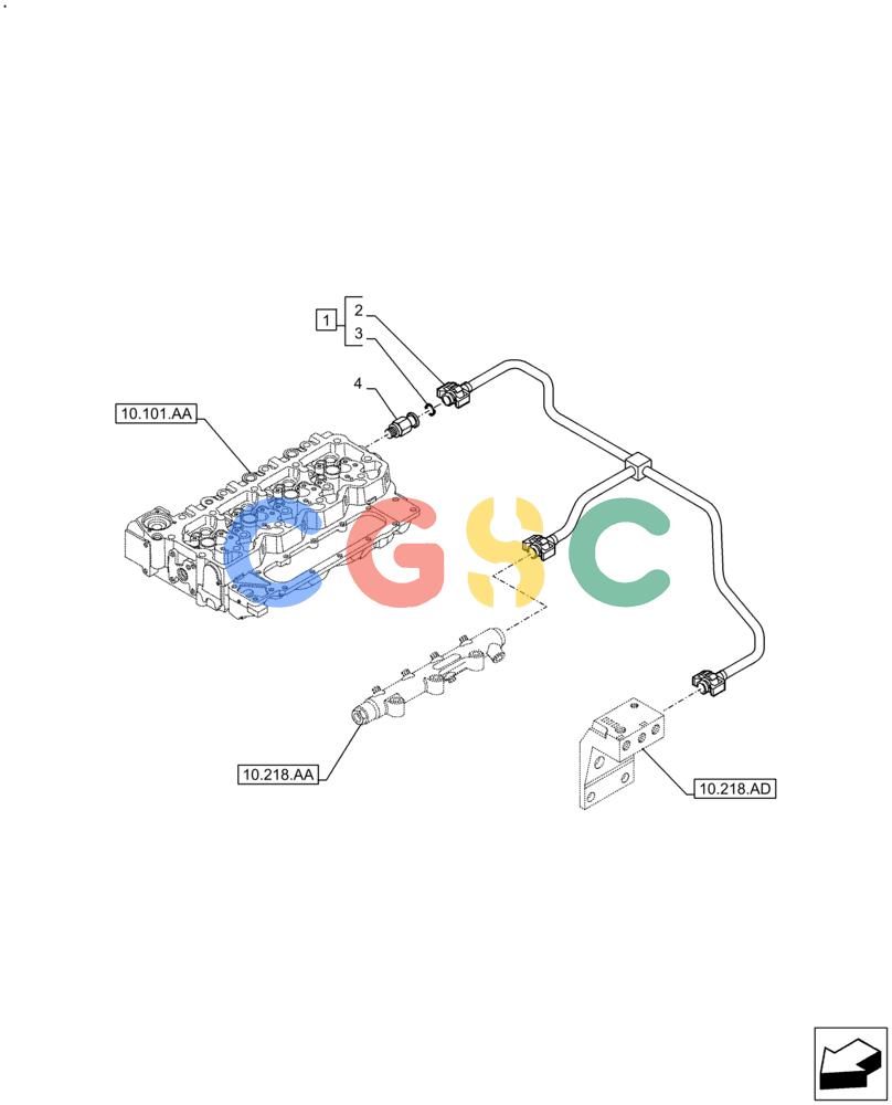 神钢零件查询(F4HFE413H B004) - ENGINE 5801862203 - 47574133 TIER4 B (1/14-) (10.218.AI[01]) - INJECTOR FUEL LINES Kobelco
