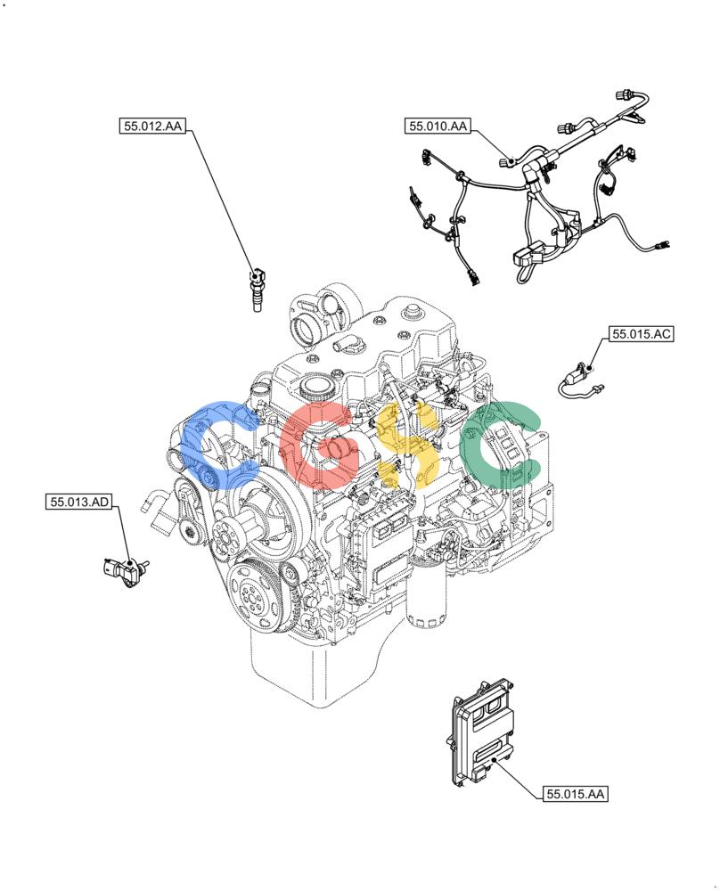 神钢零件查询(F4HFE413H B004) - ENGINE 5801862203 - 47574133 TIER4 B (1/14-) (00.000.55) - PICTORIAL INDEX - ELECTRICAL SYSTEMS Kobelco