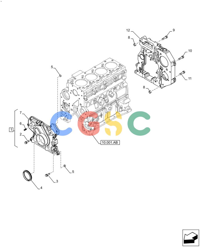 神钢零件查询(F4HFE413H B004) - ENGINE 5801862203 - 47574133 TIER4 B (1/14-) (10.102.AK) - CRANKCASE, COVER Kobelco