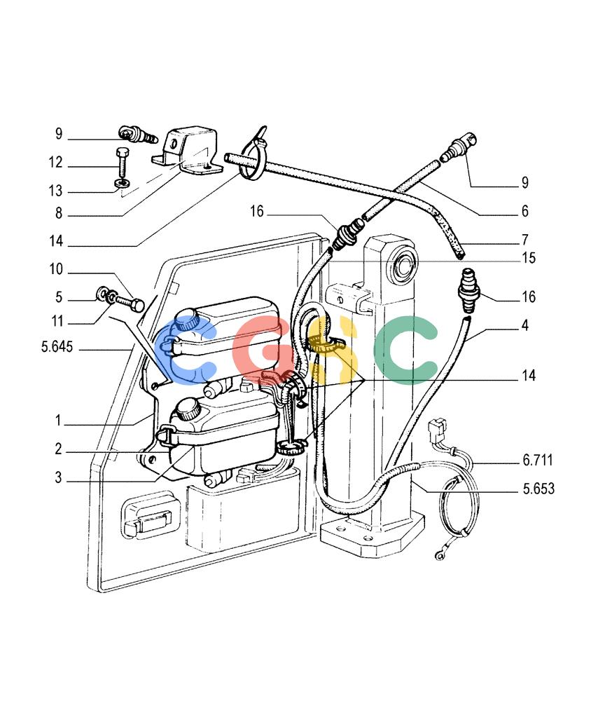 纽荷兰零件查询(FL175) - CRAWLER LOADER (N.A. VERSION) (6/92-) (5.657[01]) - WINDSHIELD WASHER New Holland Constructuion