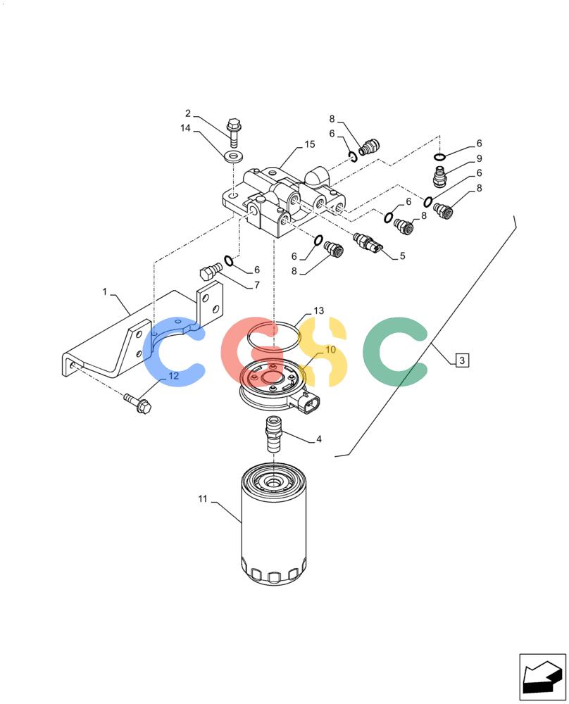 神钢零件查询(F4HFE613G B004) - ENGINE 5801862194 - 47587184 TIER4 B (9/15-) (10.206.AG) - FUEL FILTER Kobelco