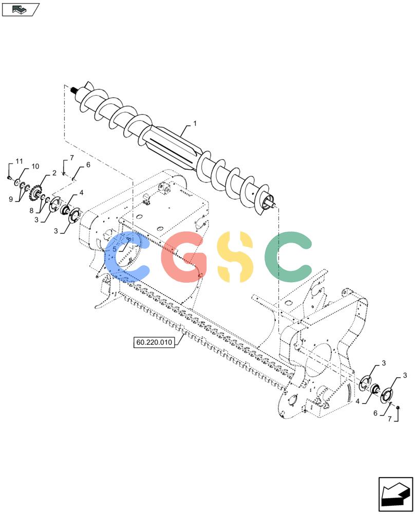 凯斯零件查询(LB434S XL) - BALER (11/16-) (60.220.091) - FEED ROLLER - D085 Case Agriculture