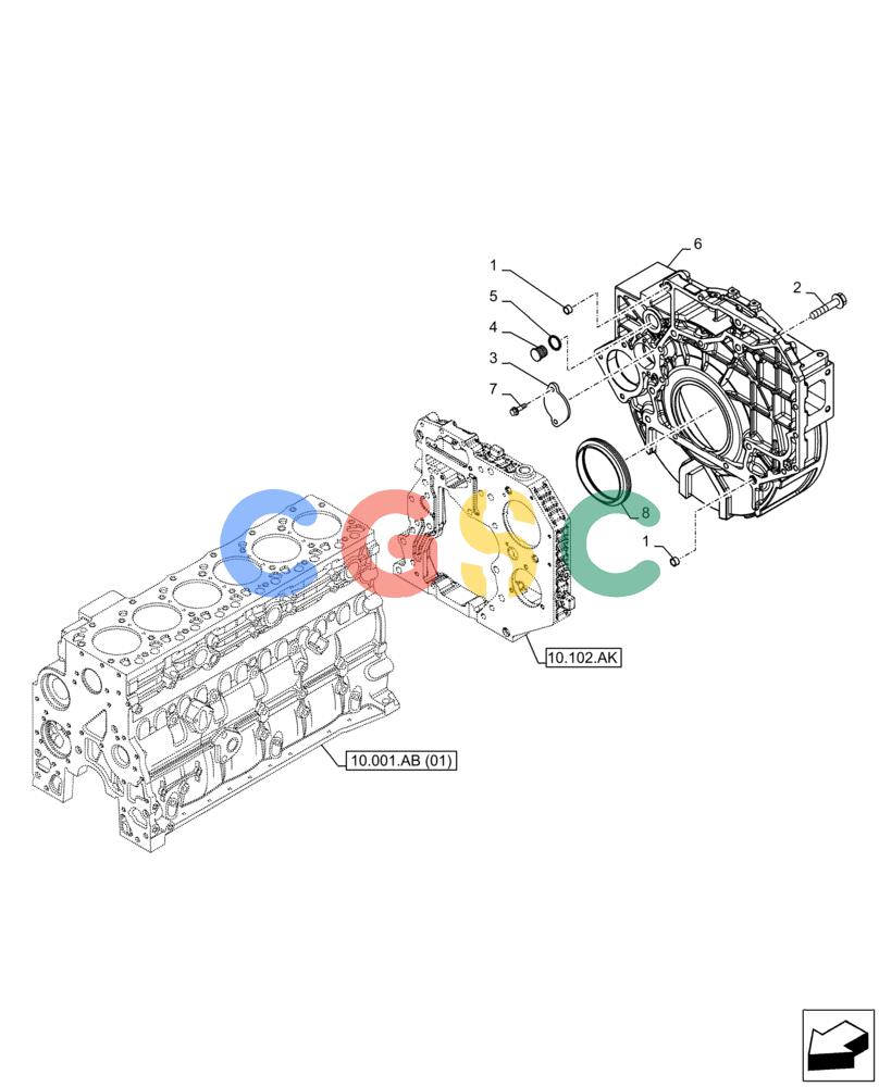 神钢零件查询(F4HFE613G B004) - ENGINE 5801862194 - 47587184 TIER4 B (9/15-) (10.103.AK) - FLYWHEEL & HOUSING Kobelco