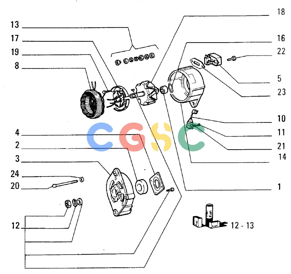纽荷兰零件查询(FL5B) - CRAWLER LOADER (F3.03/1[001]) - ALTERNATOR New Holland Constructuion