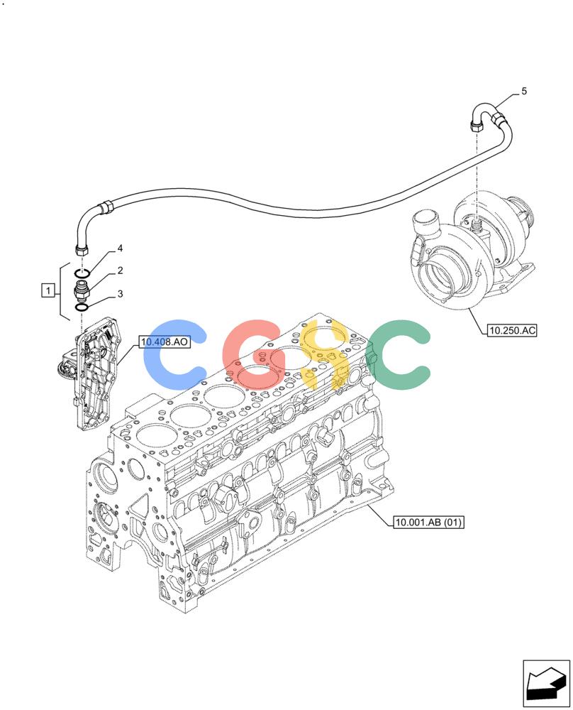 神钢零件查询(F4HFE613G B004) - ENGINE 5801862194 - 47587184 TIER4 B (9/15-) (10.250.AD) - TURBOCHARGER, LINE Kobelco