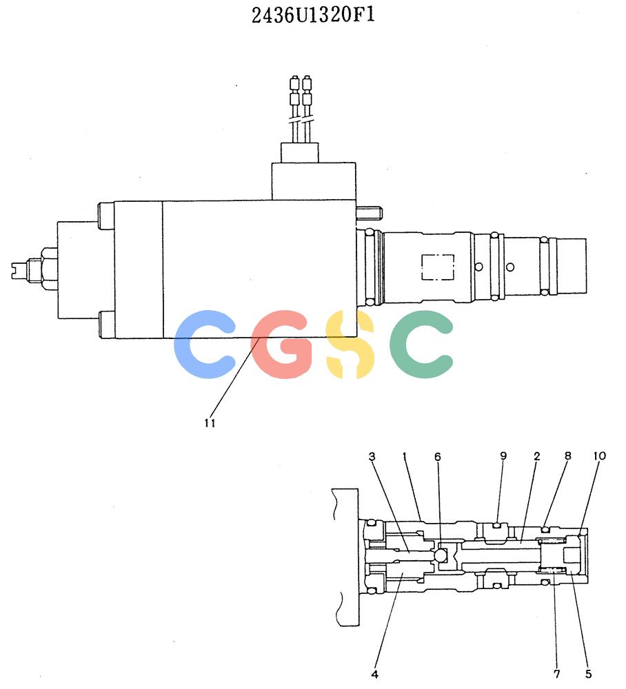 神钢零件查询(K905LC) - MARK II EXCAVATOR BTW YP1001 - YP1281 (1/87-12/03) (11-036) - VALVE ASSY, SOLENOID (P/N 2436U1320F1) Kobelco