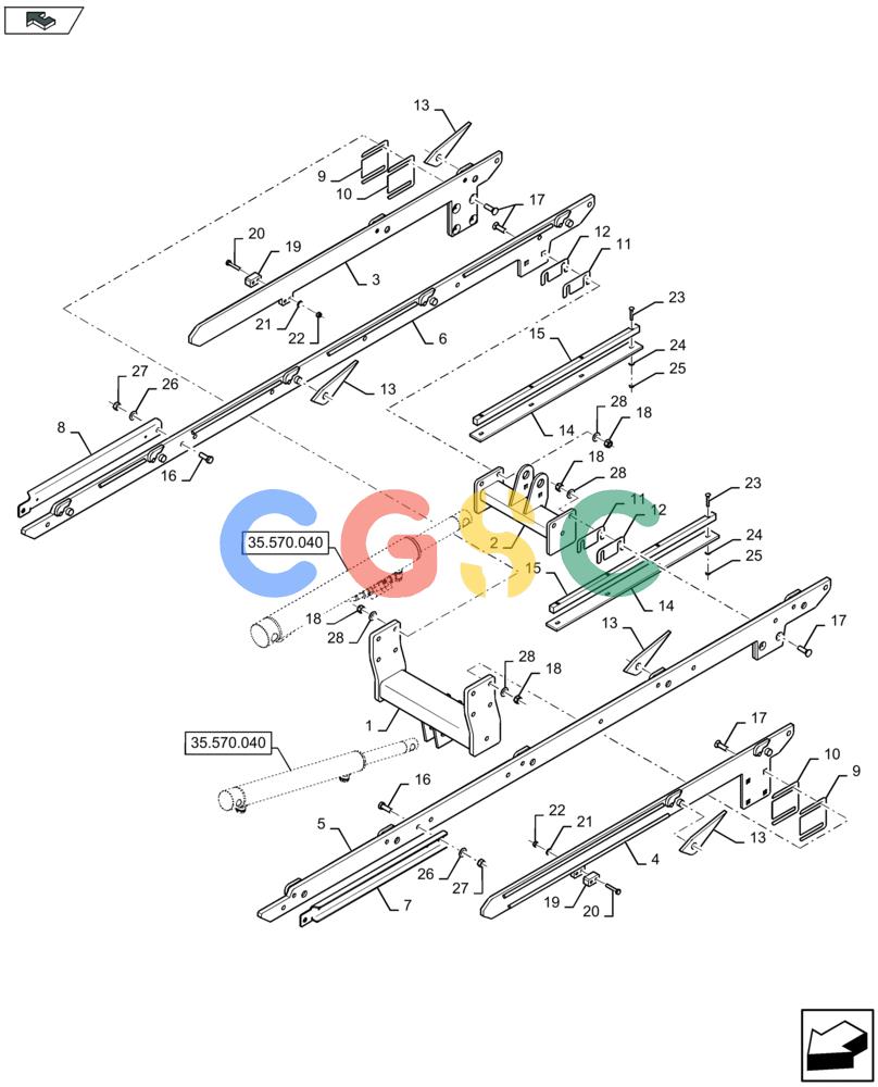 凯斯零件查询(LB434S) - BALER (9/12-) (70.280.021) - STANDARD AND PARTIAL BALE EJECTION MECHANISM - D085 Case Agriculture