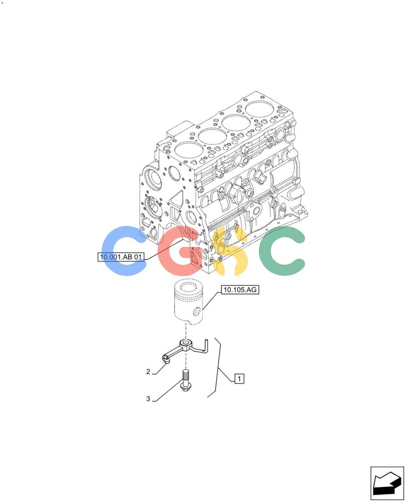 神钢零件查询(F4GE9484A J613) - ENGINE 5801920069 - 47681264 (1/14-12/14) (10.304.AR) - PISTON COOLING NOZZLE Kobelco
