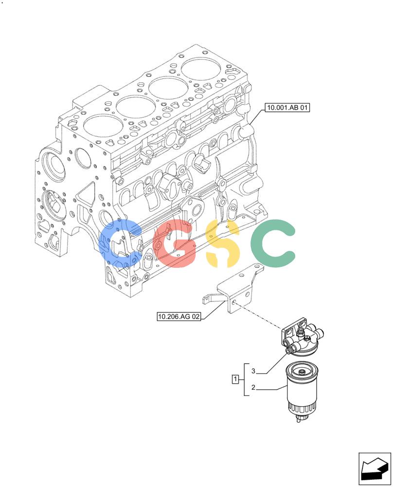 神钢零件查询(F4GE9484A J613) - ENGINE 5801920069 - 47681264 (1/14-12/14) (10.206.AG[01]) - FUEL FILTER Kobelco