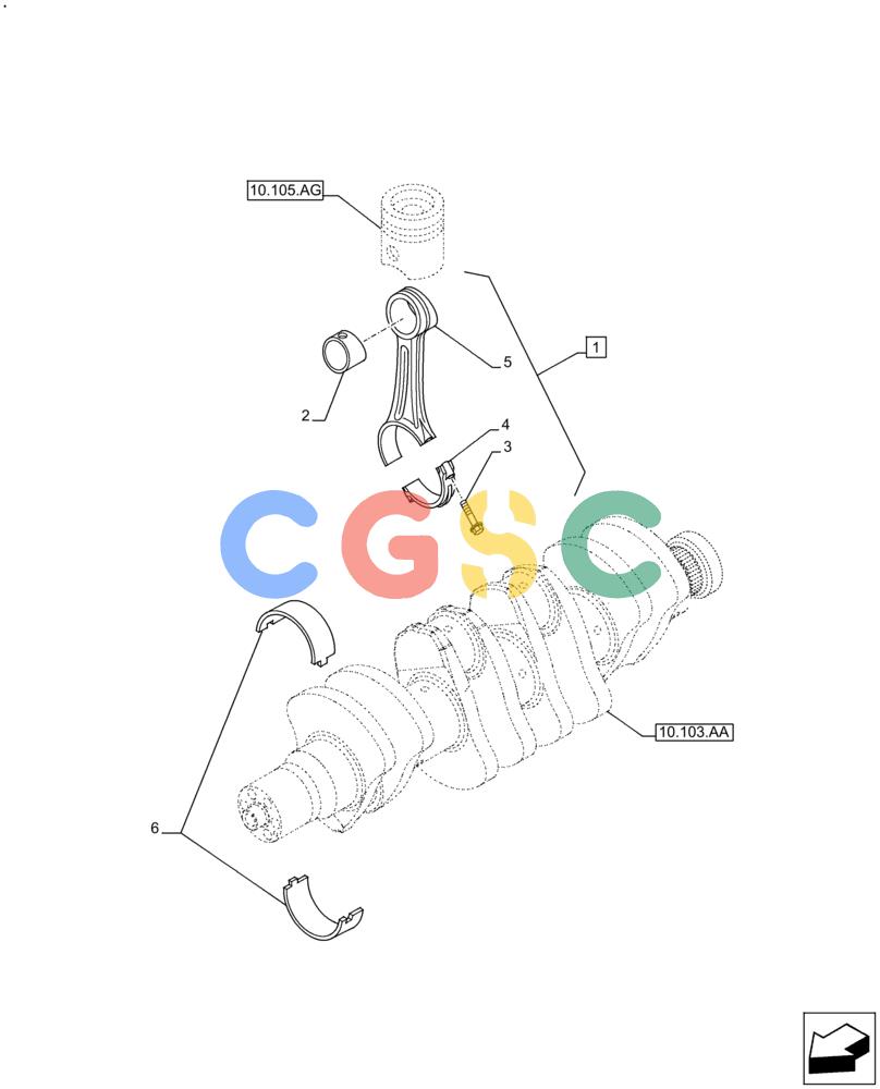 神钢零件查询(F4GE9484A J613) - ENGINE 5801920069 - 47681264 (1/14-12/14) (10.105.AB) - CONNECTING ROD Kobelco