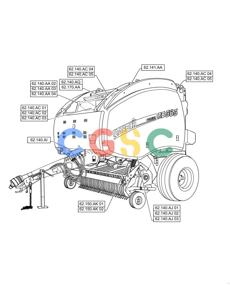 凯斯零件查询(RB565) - CASE IH ROUND BALER (3/14-12/15) (00.000.62) - PICTORIAL INDEX - PRESSING Case Agriculture
