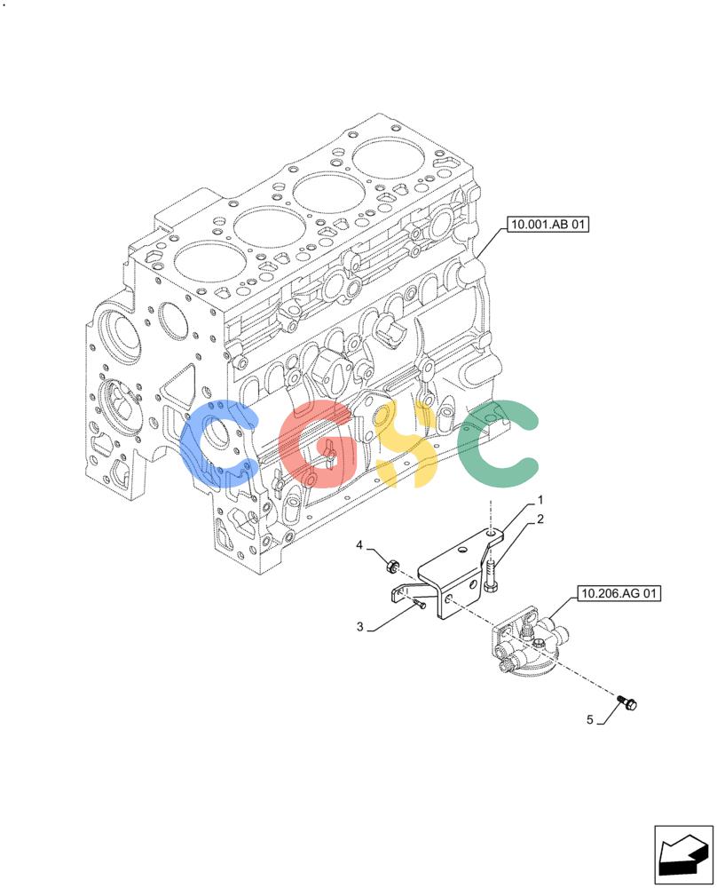 神钢零件查询(F4GE9484A J613) - ENGINE 5801920069 - 47681264 (1/14-12/14) (10.206.AG[02]) - FUEL FILTER, SUPPORT Kobelco