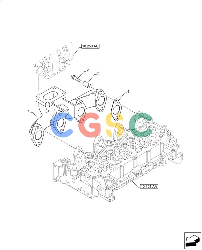 神钢零件查询(F4GE9484A J613) - ENGINE 5801920069 - 47681264 (1/14-12/14) (10.254.AC) - EXHAUST MANIFOLD Kobelco
