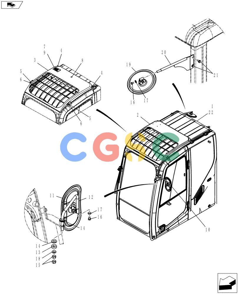 纽荷兰零件查询(E80BMSR) - COMPACT CRAWLER EXCAVATOR ASN LF06-04501 (NBTA18037) (01-062[01]) - CAB INSTALLATION New Holland Constructuion