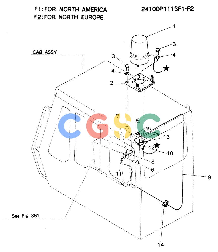 神钢零件查询(K904EL) - EXCAVATOR ASN LX1401 (1/86-12/03) (08-009) - LIGHT ASSY, ROTARY Kobelco