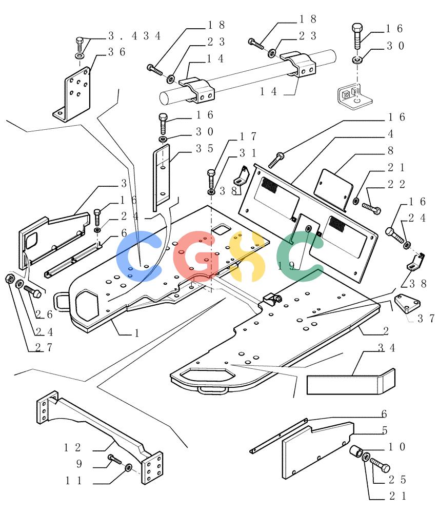 纽荷兰零件查询(DC150PS) - CRAWLER DOZER (5.645[01]) - SUPPORT - ROPS New Holland Constructuion