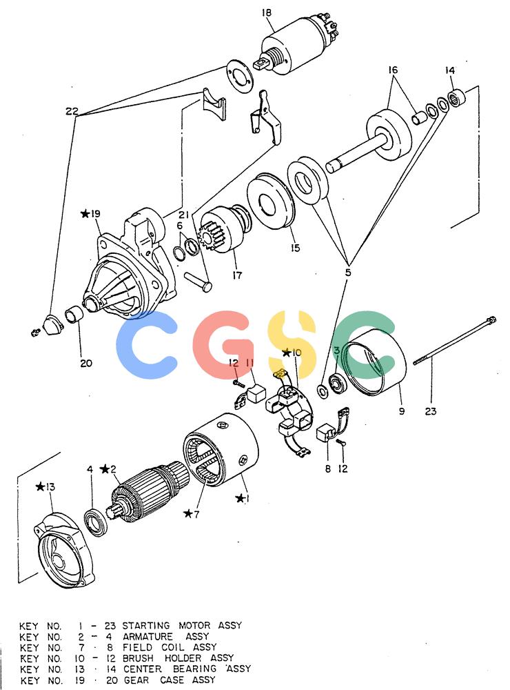 神钢零件查询(FD6(T)14) - NISSAN DIESEL ENGINE ASN 050001 - LK400 & LK500A (1/06-12/06) (07-004) - MOTOR STARTING (INNER PARTS) HITACHI MAKE Kobelco