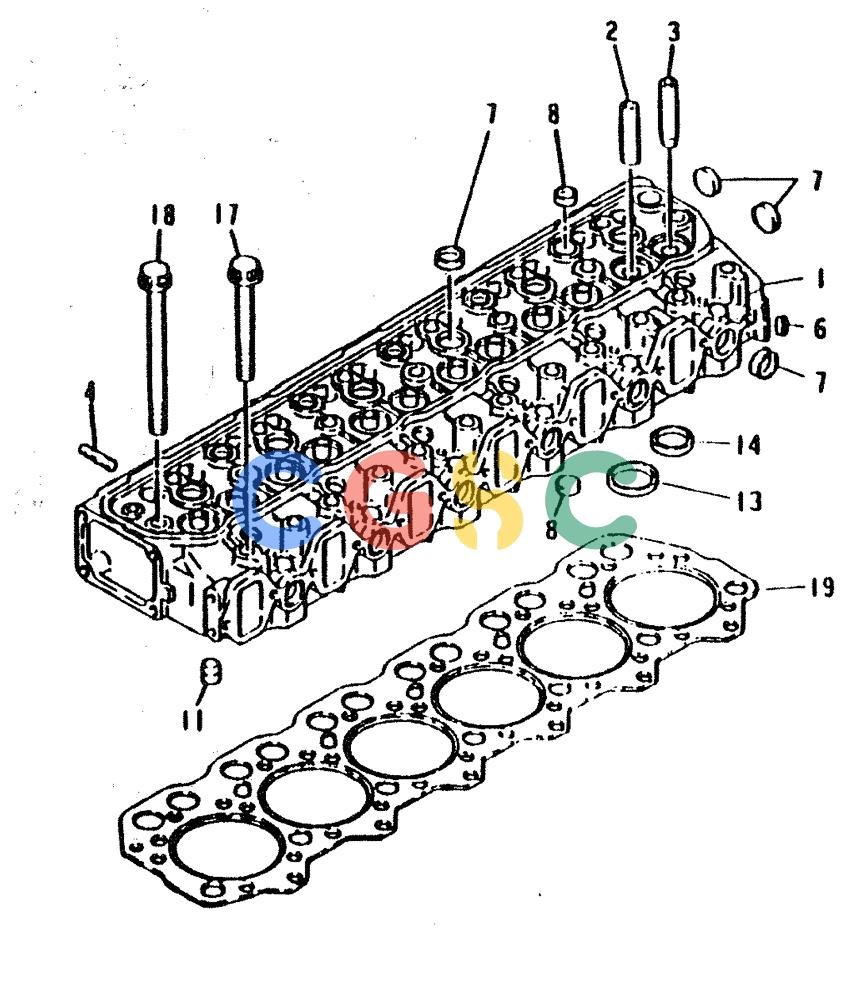 神钢零件查询(6D31-T) - MITSUBISHI DIESEL ENGINE - MD200BLC EXCAVATORS (1/06-12/06) (01-006) - CYLINDER HEAD Kobelco