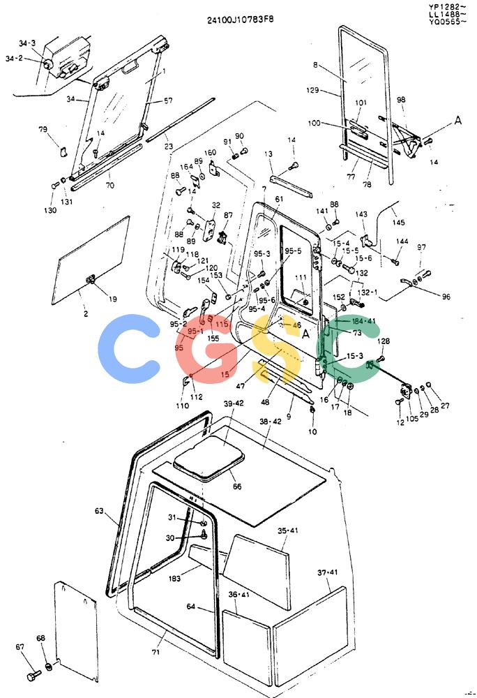 神钢零件查询(MD240BLC) - EXCAVATOR ASN LL1488 (1/80-12/06) (02-001[02]) - CAB ASSY Kobelco