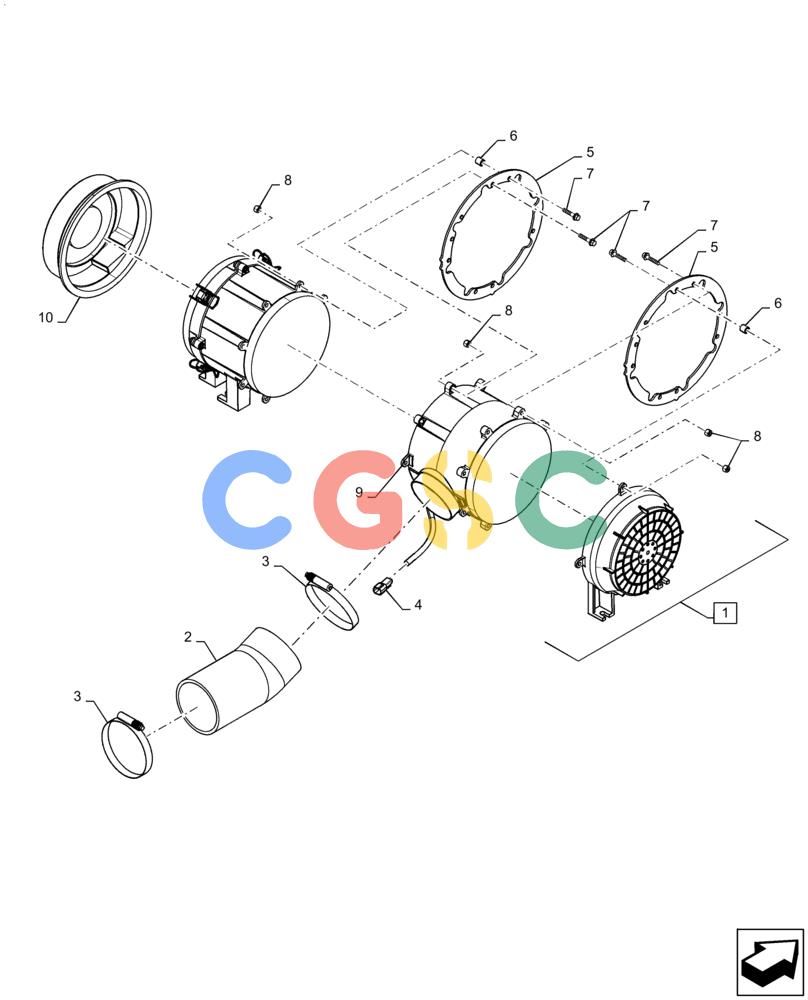 纽荷兰零件查询(D180C XLT) - CRAWLER DOZER - TIER 4A (12/13-) (50.104.AB[02]) - CAB, AIR CLEANER ASSY New Holland Constructuion