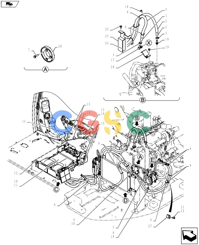 纽荷兰零件查询(E135BSRLC) - CRAWLER EXCAVATOR ASN YH06-08001 (01-080[01]) - AIR CONDITIONING New Holland Constructuion