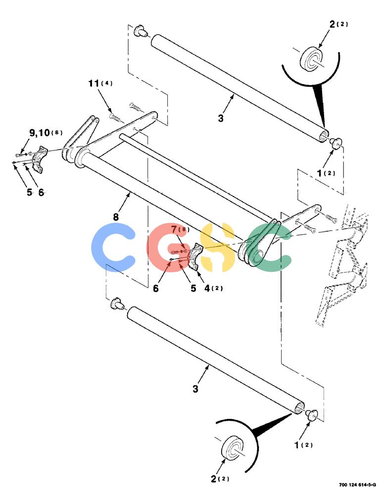 凯斯零件查询(8465T) - CASE IH ROUND BALER W/TRACTOR HYDRAULICS (1/91-12/97) (6-26) - BELT TENSION ROLLER ASSEMBLY Case Agriculture