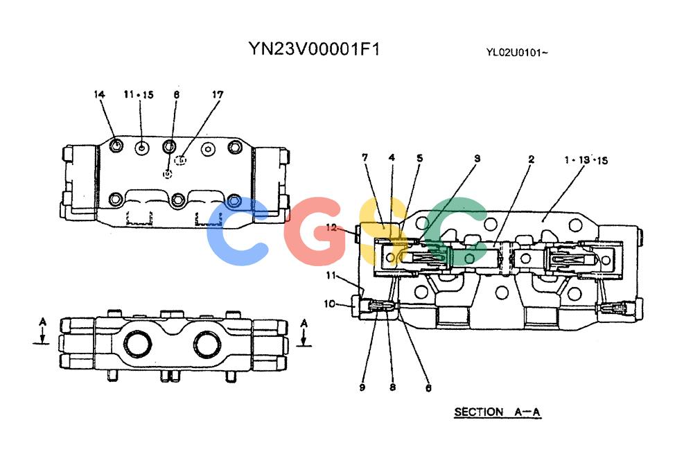 神钢零件查询(ED190LC) - BLADE RUNNER EXCAVATOR/DOZER BTW YL02U0101 - YL03U0135 (1/02-12/06) (06-030) - VALVE ASSY, BRAKE Kobelco