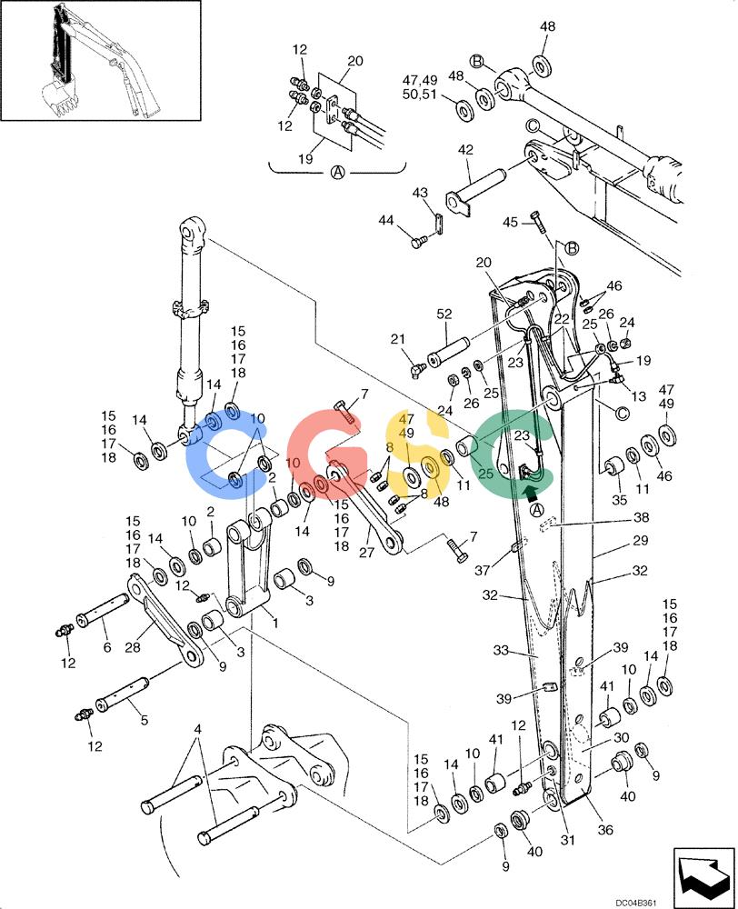 纽荷兰零件查询(EH130) - CRAWLER EXCAVATOR (3/04-) (09 -49[00]) - ARM ASSY, LONG 2.95M (9FT 8 IN) New Holland Constructuion