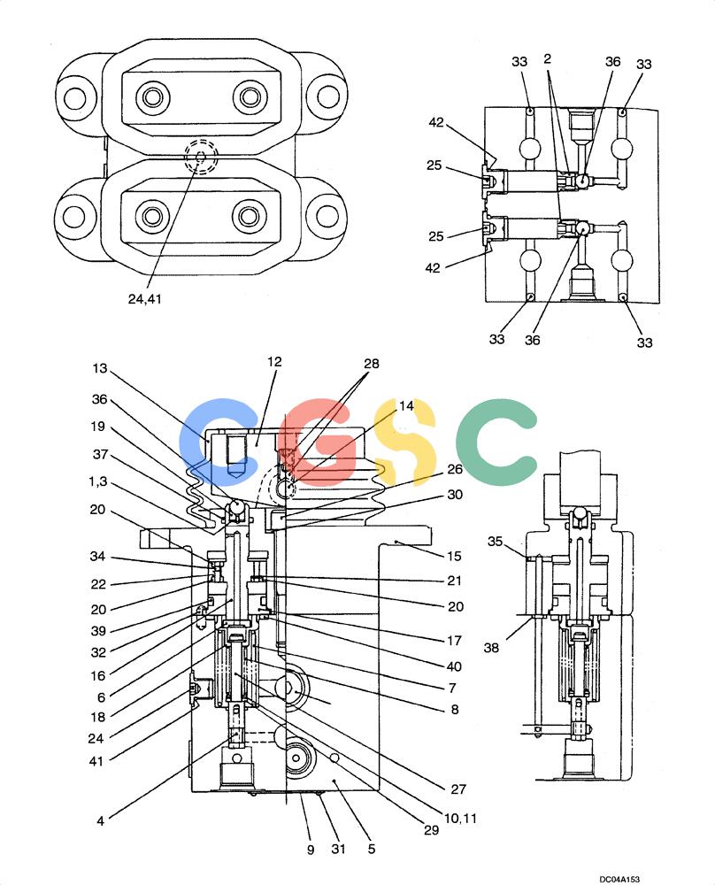 纽荷兰零件查询(EH130) - CRAWLER EXCAVATOR (3/04-) (08 -40[00]) - VALVE ASSY - PILOT, TRAVEL (YX30V0004F1) New Holland Constructuion