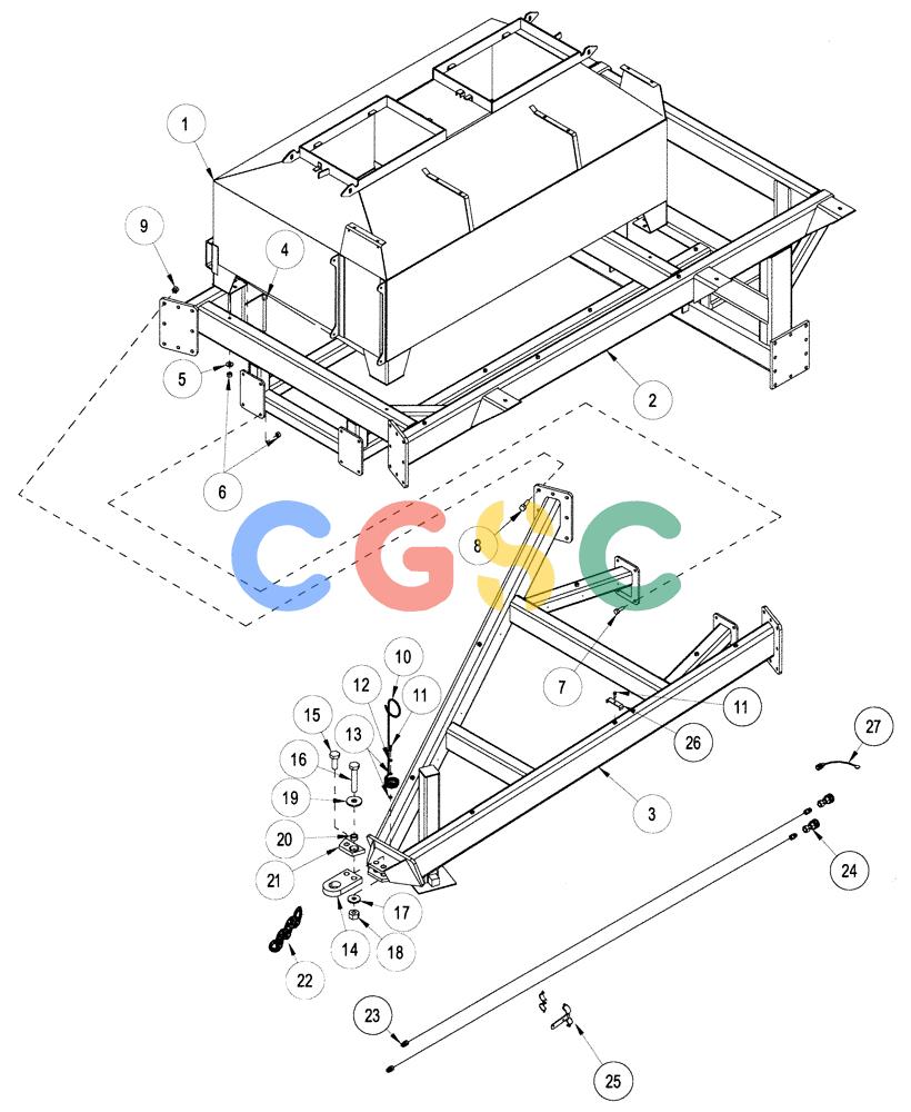 凯斯零件查询(1124) - CONCORD AIR SYSTEM (5/99-12/00) (E03) - FRAME AND TANK MOUNTING Case Agriculture