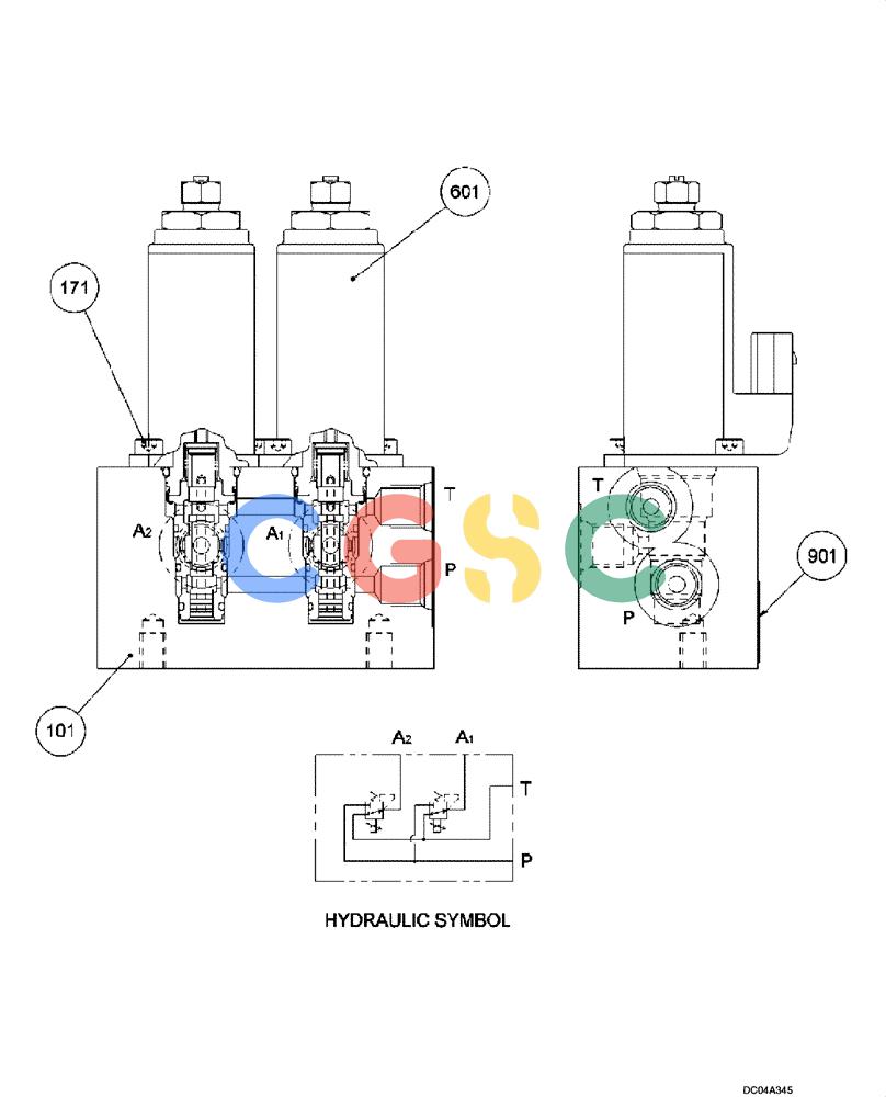 纽荷兰零件查询(EH215) - CRAWLER EXCAVATOR (9/03-) (08 -86[00]) - VALVE ASSY - SOLENOID (YN35V00040F1) New Holland Constructuion