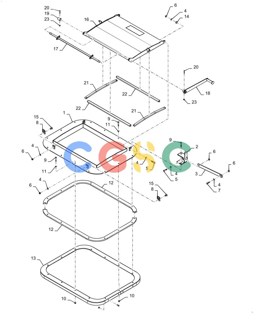 凯斯零件查询(4955) - PRECISION AIR CART (11/15-) (77.100.AC[01]) - TANK LID RIGHT Case Agriculture