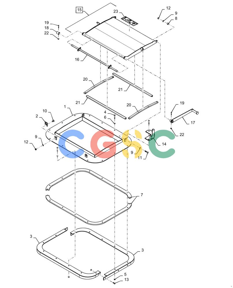 凯斯零件查询(4955) - PRECISION AIR CART (11/15-) (77.100.AC[02]) - TANK LID MIDDLE Case Agriculture