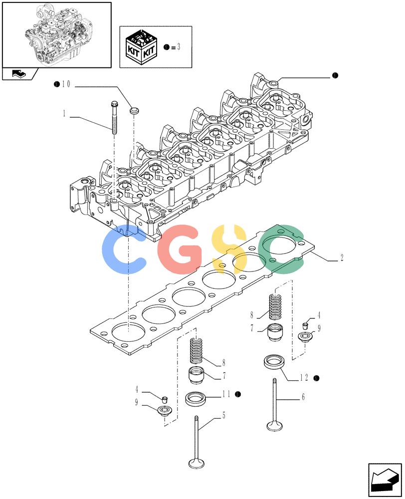 神钢零件查询(F4GE9684B J604) - ENGINE - 504360953 - 84152355 (1/08-12/10) (0.06.0) - CYLINDER HEAD (2852739) Kobelco