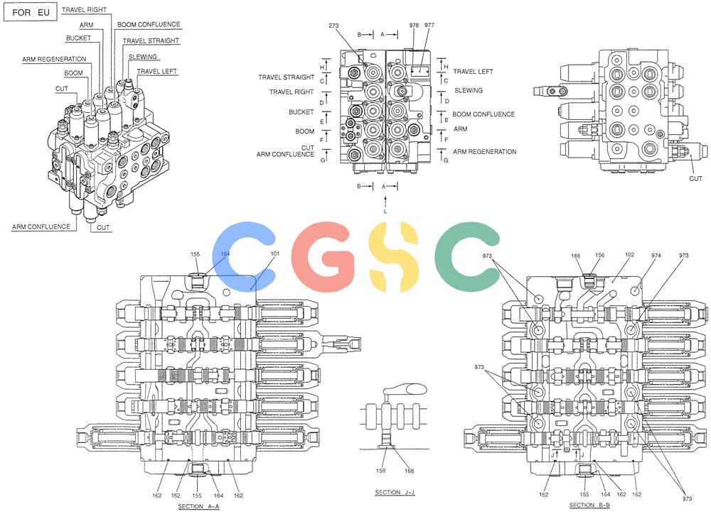 纽荷兰零件查询(E200SRLC) - CRAWLER EXCAVATOR BTW LA04-01506 - LA04-01625 (07-017[01]) - VALVE ASSY, CONTROL New Holland Constructuion