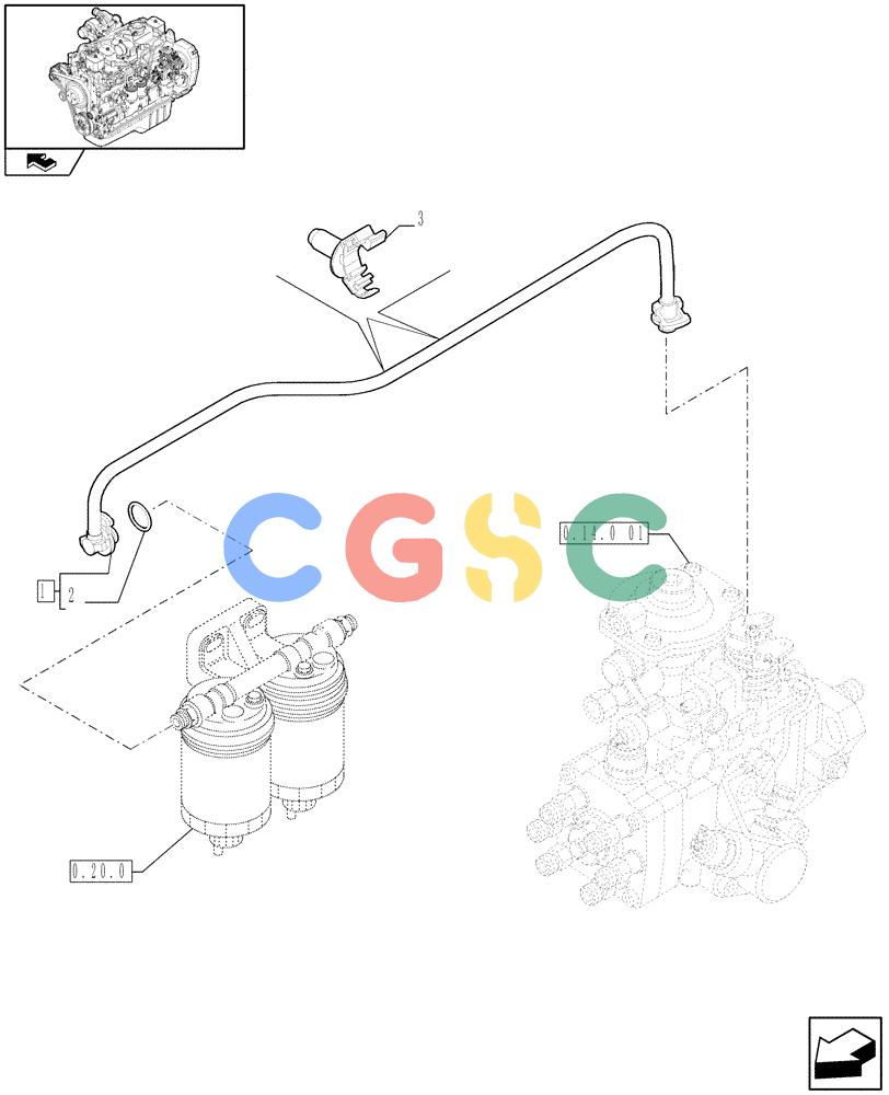 神钢零件查询(F4GE9684R J602) - ENGINE 504360958 - 84159125 (1/08-12/12) (0.20.3) - PIPING - FUEL (504362726) Kobelco