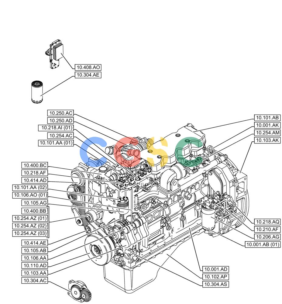 神钢零件查询(F4HFE613A B004) - ENGINE 5801862189 - 47587179 TIER 4B (7/15-) (00.000.10) - PICTORIAL INDEX - ENGINE Kobelco
