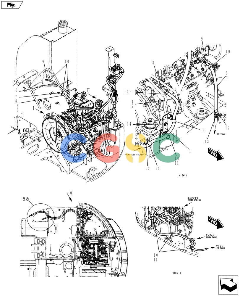 纽荷兰零件查询(E70BSR) - COMPACT CRAWLER EXCAVATOR ASN YT06-18001 (01-012[00]) - FUEL LINES New Holland Constructuion